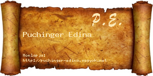 Puchinger Edina névjegykártya